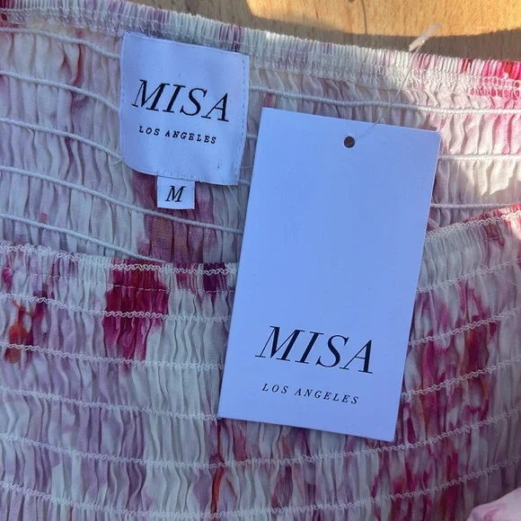 NWT Misa Los Angeles Dina Shirred Ruffle Mini Dress - Picture 12 of 12